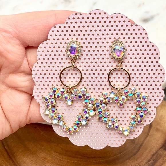 Iridescent Heart Earrings - Picture 2 of 6